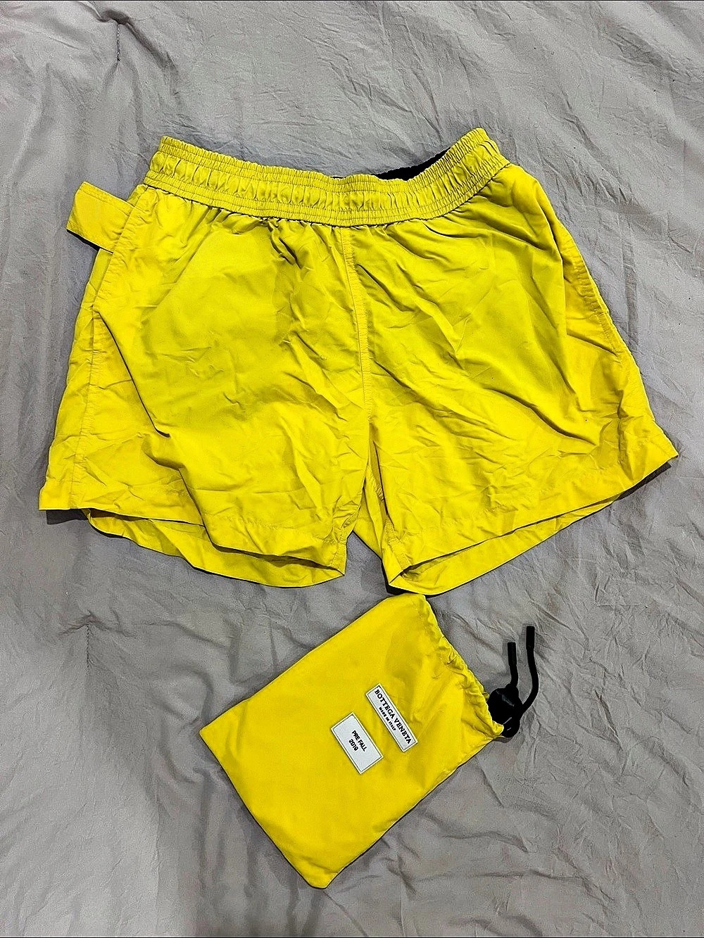 Bottega Veneta Pre-Fall 2019 Nylon Swim Shorts Yellow Medium ***NEVER WORN**